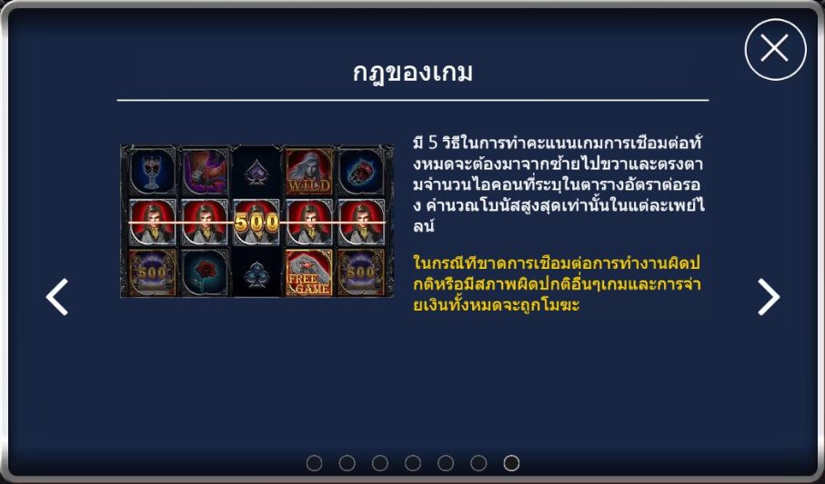 คำอธิบายเกี่ยวกับการเล่นเกมแดรกคูลา