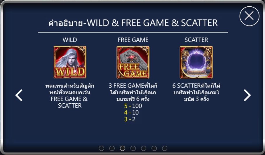 สัญลักษณ์พิเศษและฟีเจอร์โบนัสแจ็คพอตแดรกคูลา