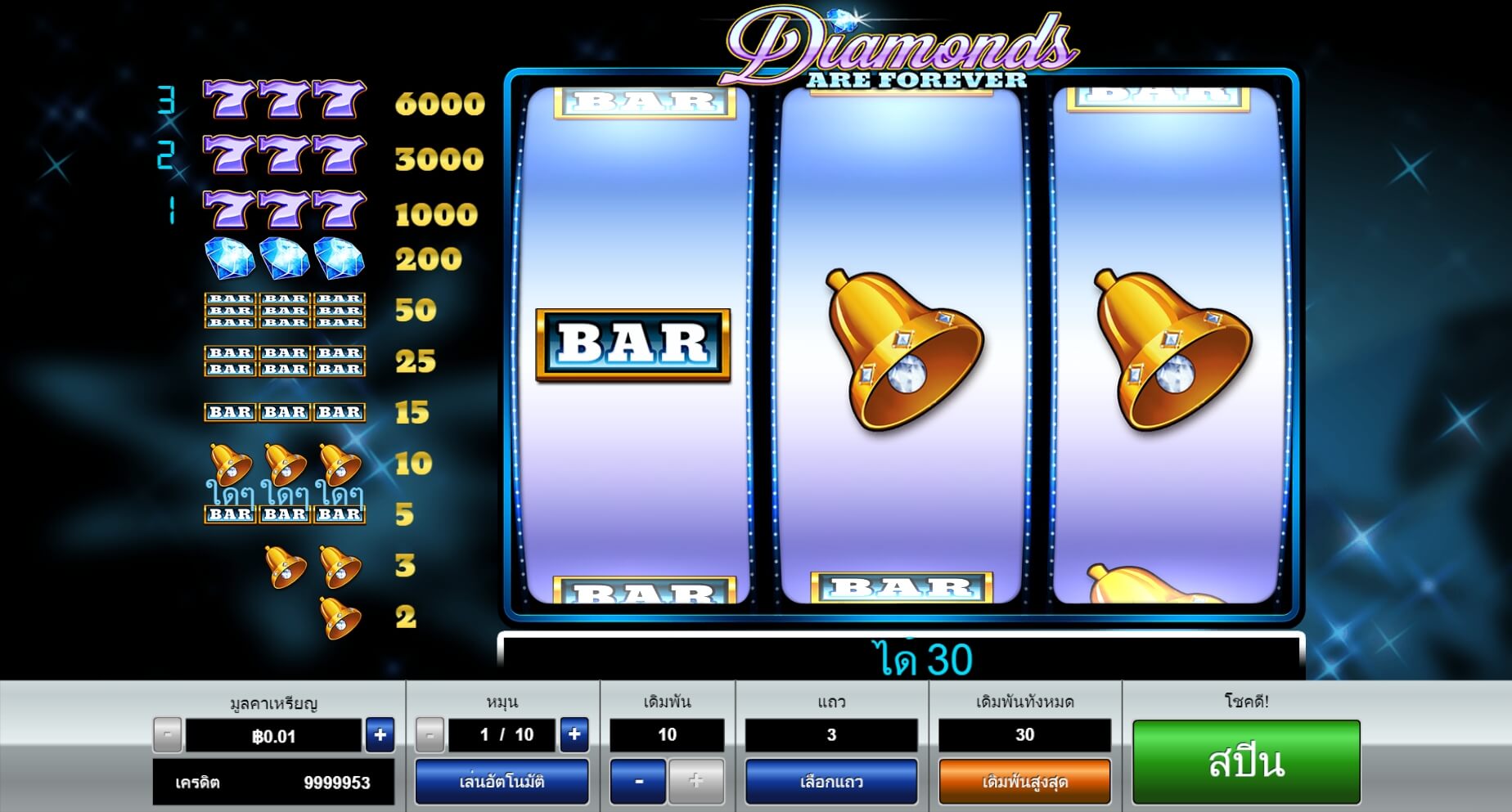 pragmatic play slot ทดลองเล่น Diamonds are Forever 3 Lines รวมเครดิตฟรี