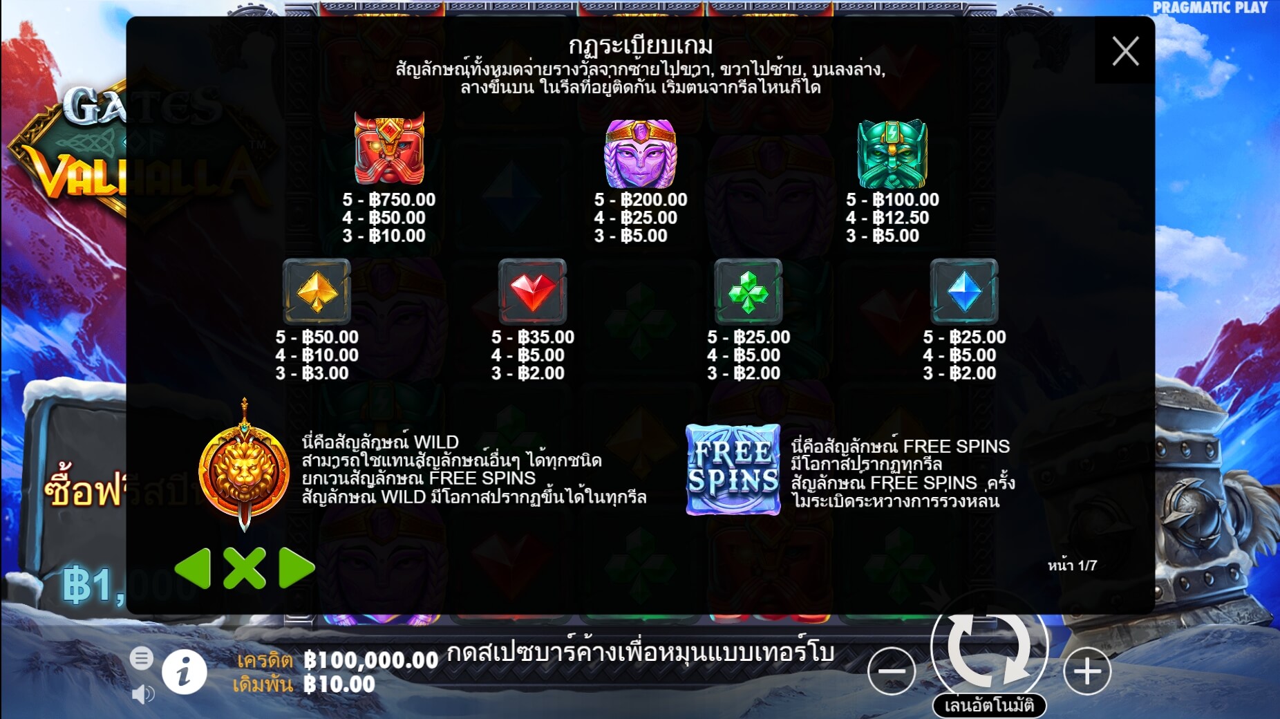 pragmatic play slot ทดลองเล่น Gates of Valhalla รวมเครดิตฟรี