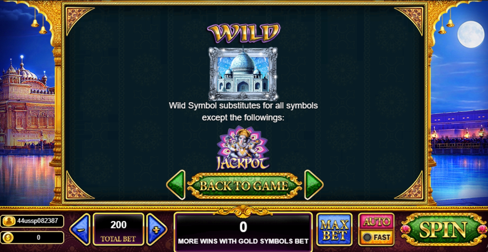 คุณสมบัติและโบนัส The Majestic Taj