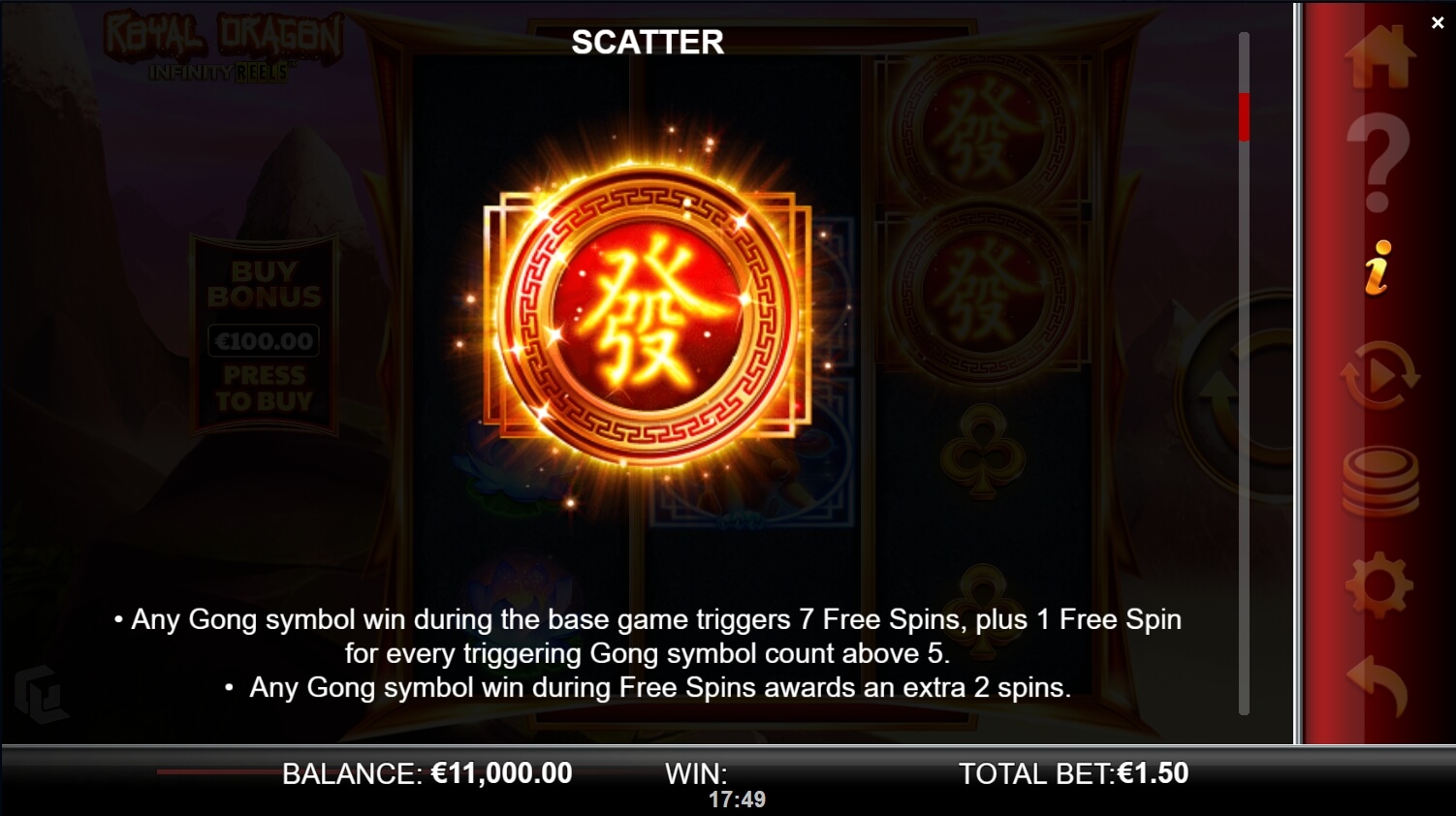 Royal Dragon Infinity Reels สล็อตค่าย yggdrasil