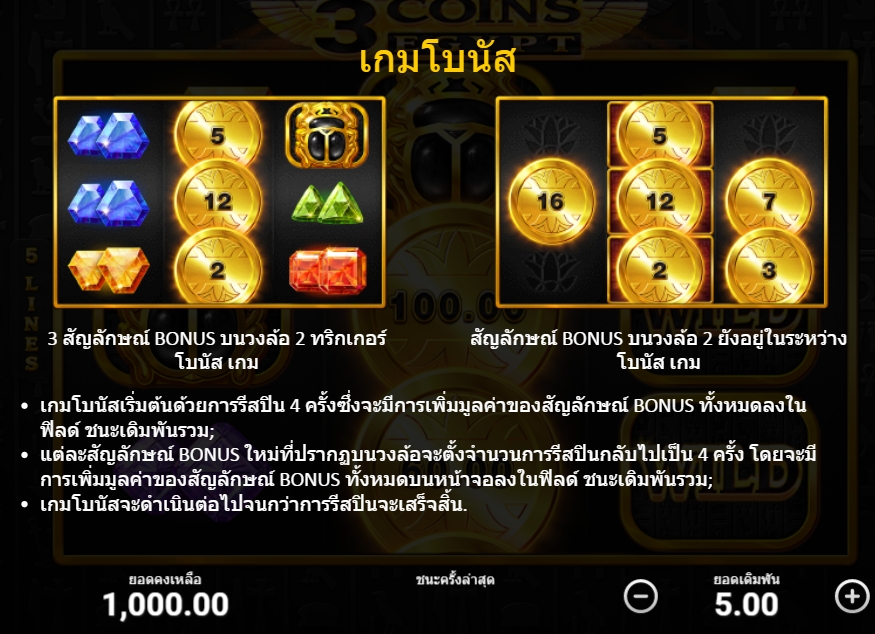 Bonus Game สัญลักษณ์บอลฟ้าภายในเกมหากผู้เล่นเล่นได้ตั้งแต่ 6+ ภาพขึ้นไป จะสามารถเข้าใช้โบนัสเกมเพื่อลุ้นแจ็คพ็อตได้ ซึ่งผู้เล่นสามารถมาเข้า สมัคร Superslot  เพื่อลุ้นรับโบนัสภายในเกมได้ที่นี่อย่างไม่มีที่สิ้นสุด