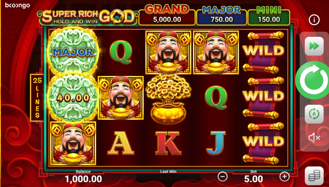Super Rich God Hold and Win กฎกติกาการเล่นสล็อต BNG Slot