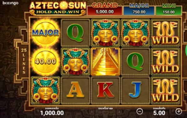 Aztec Sun Hold and Win กฎกติกาการเล่นสล็อต BNG Slot
