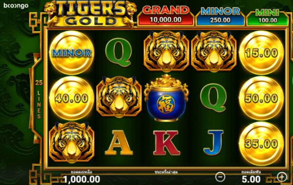 Tiger's Gold Hold and Win กฎกติกาการเล่นสล็อต BNG Slot