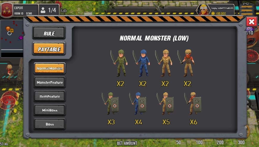 ภาพสัญลักษณ์ และ เส้นไลน์ในเกม Golden Bullet