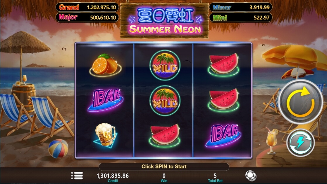 Summer Neon ค่ายสล็อต i8 Game ซุปเปอร์สล็อต