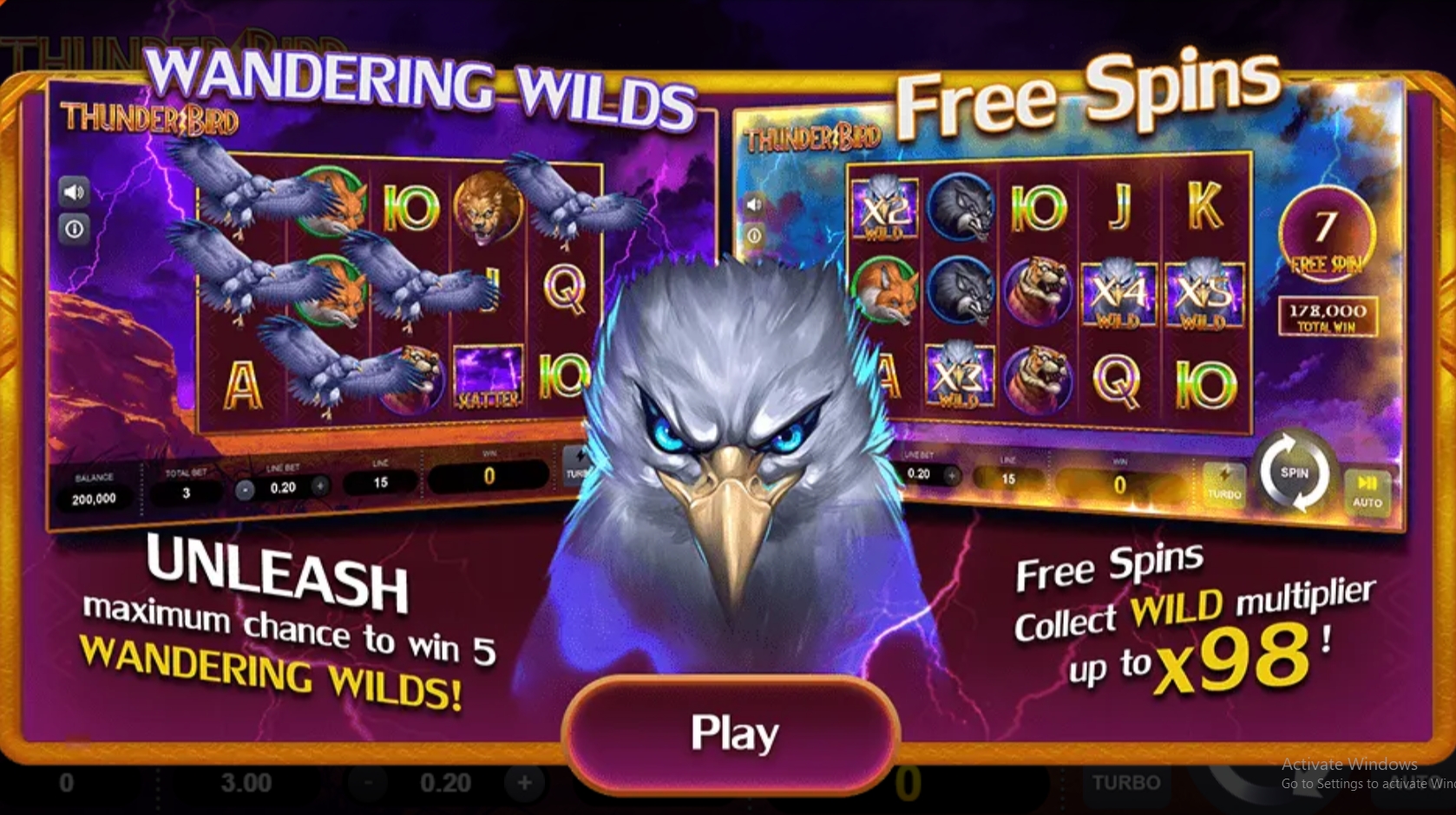 Thunder Bird ฟีเจอร์พิเศษของเกมนกสายฟ้า
