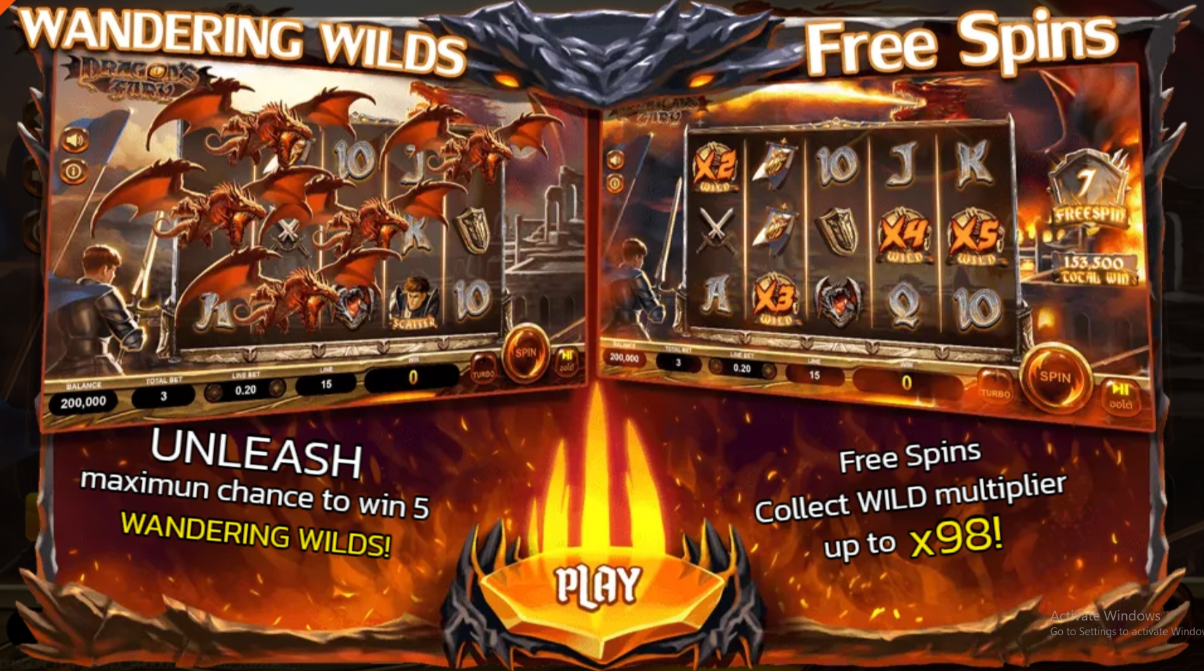 Dragon's Fury สัญลักษณ์พิเศษของดราก้อน ฟูรี่ ทางเข้า SPINIX