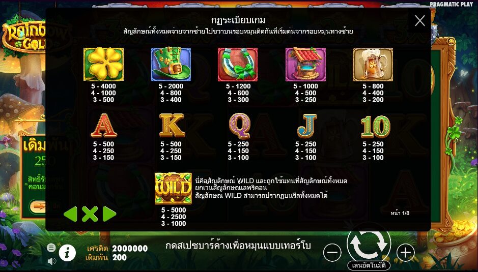Rainbow Gold pragmatic play ทดลองเล่น Superslot