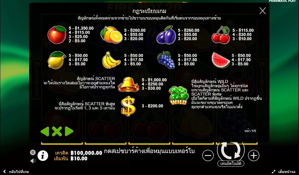 Fire Hot 20 Pragmatic Play ทดลองเล่น Superslot