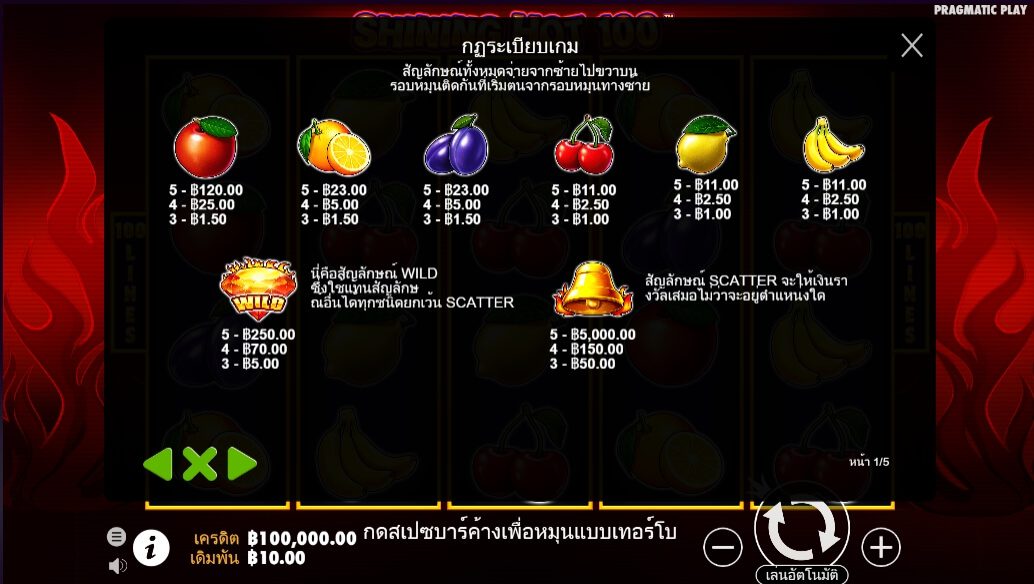 Shining Hot 100 Pragmatic Play ทดลองเล่น Superslot