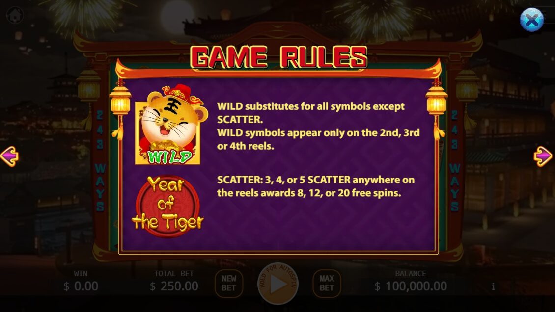 Year of the Tiger ค่ายสล็อต KA Gaming เว็บ Superslot