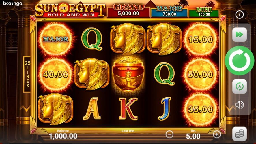 Sun Of Egypt Hold and Win Boongo Superslot Auto