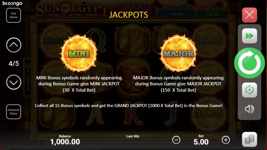 Sun Of Egypt Hold and Win Boongo Superslot247