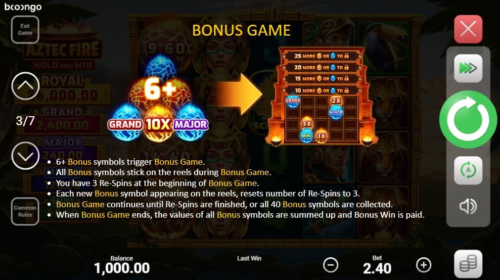 Aztec Fire Hold and Win Boongo Superslot ฟรี 50
