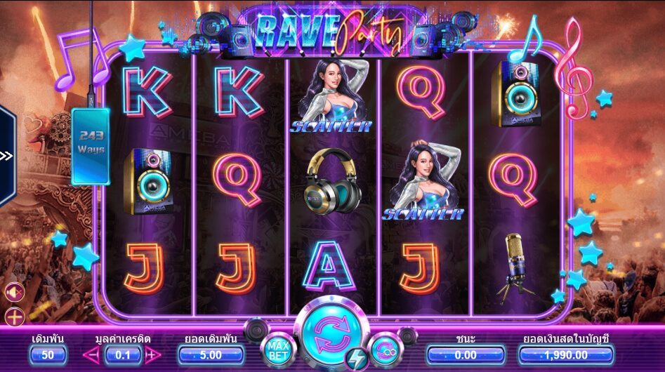 Rave Party Ameba Slot ซุปเปอร์สล็อตเครดิตฟรี
