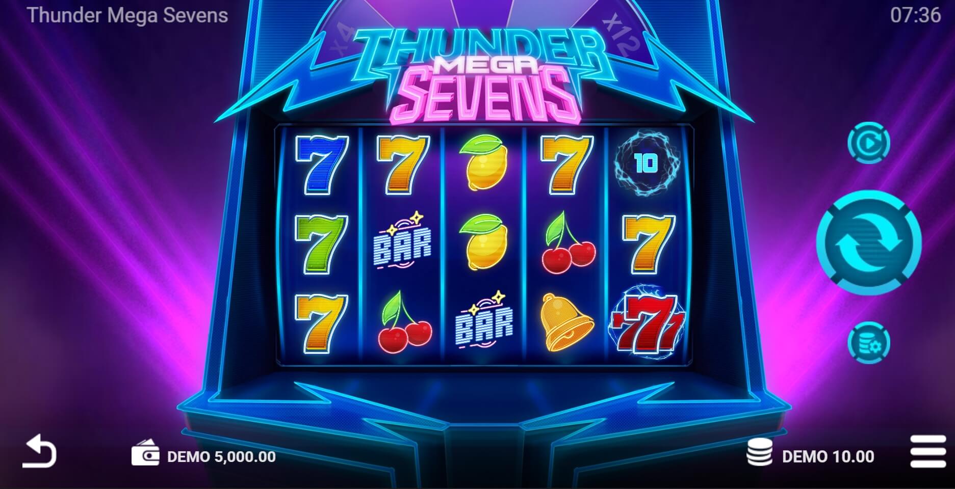 Thunder Mega Sevens Evoplay Superslot เครดิตฟรี