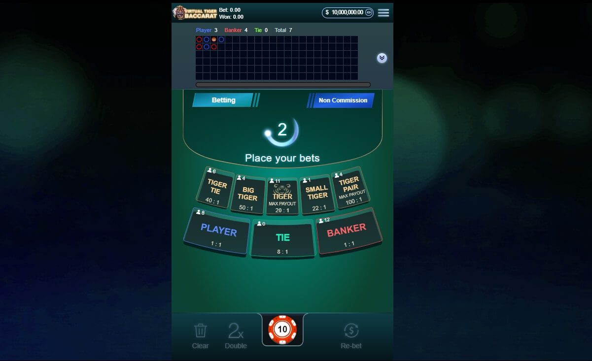 Virtual Tiger Baccarat FUNKY GAMES แจกฟรีเครดิต Superslot 888