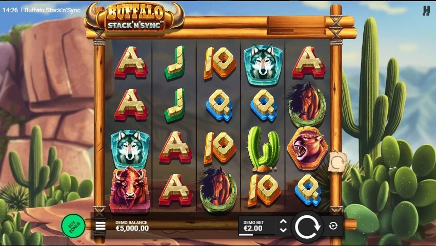 Buffalo Stack'n'Sync Hacksaw Gaming ค่ายสล็อต Superslot 777