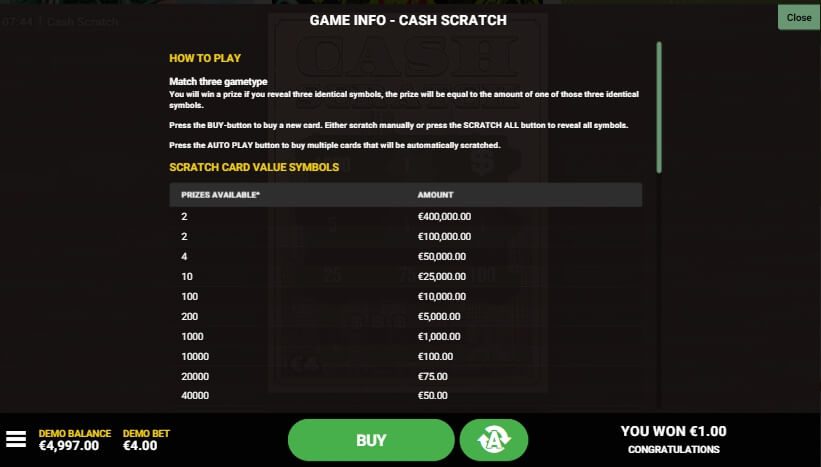 Cash Scratch Hacksaw Gaming ซุปเปอร์สล็อตเครดิตฟรี Superslot Game