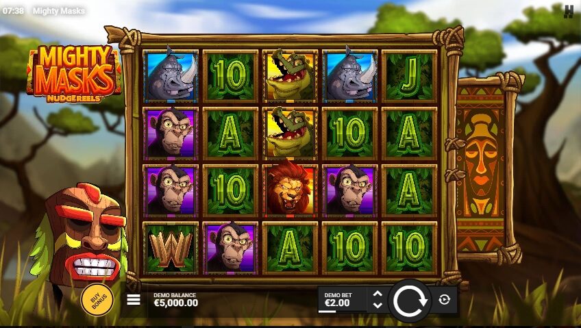Mighty Masks Hacksaw Gaming แจกฟรีเครดิต Superslot 888