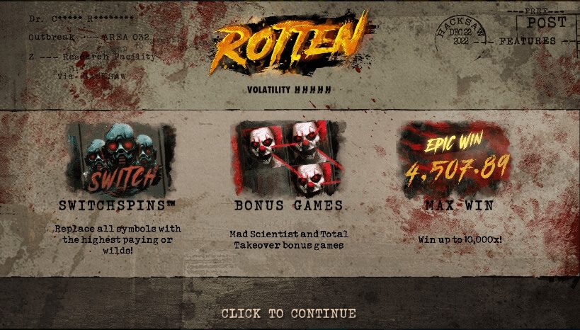 Rotten Hacksaw Gaming ค่ายสล็อต Superslot 777
