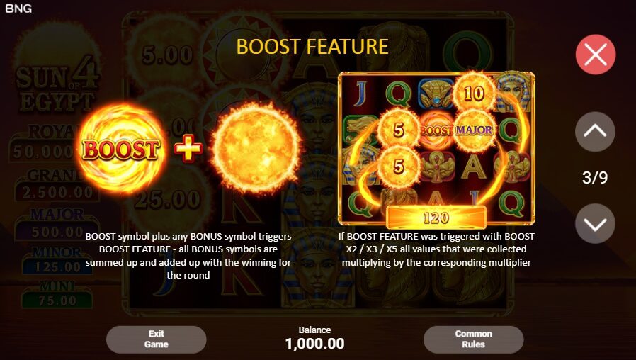 Sun Of Egypt 4 Hold and Win Boongo Superslot Auto