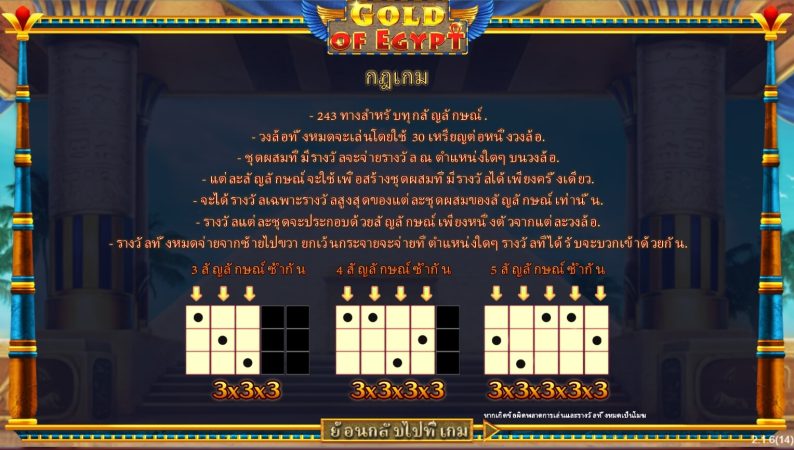 Gold of Egypt แจกฟรีเครดิต Superslot 888