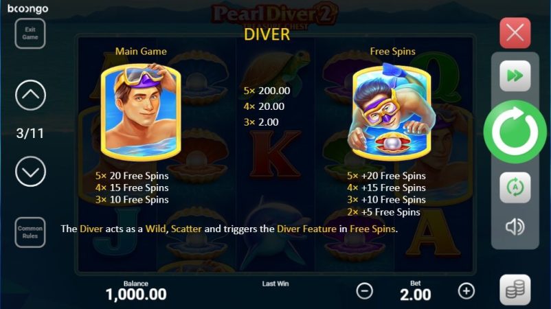 Pearl Diver 2 Treasure Chest Boongo Superslot ฟรี 50
