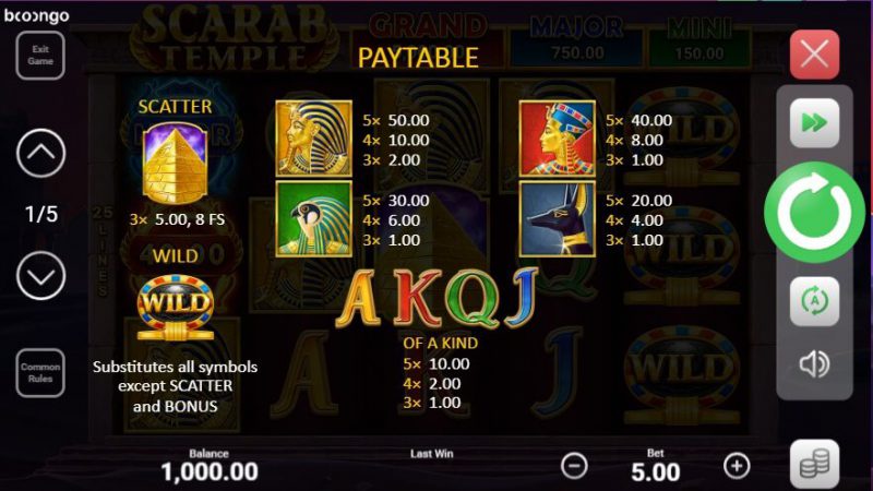 Scarab Temple Hold and Win Boongo Superslot ทดลองเล่น