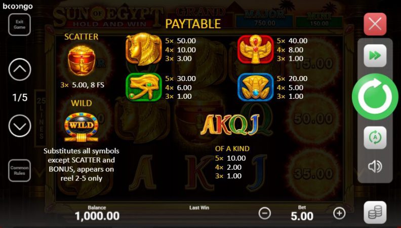 Sun Of Egypt Hold and Win Boongo Superslot ทดลองเล่น
