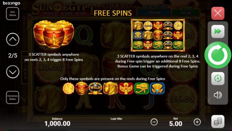 Sun Of Egypt Hold and Win Boongo Superslot ฟรี 50