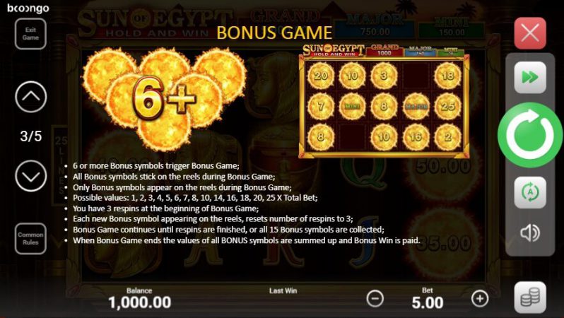 Sun Of Egypt Hold and Win Boongo Superslot สมัครสมาชิก