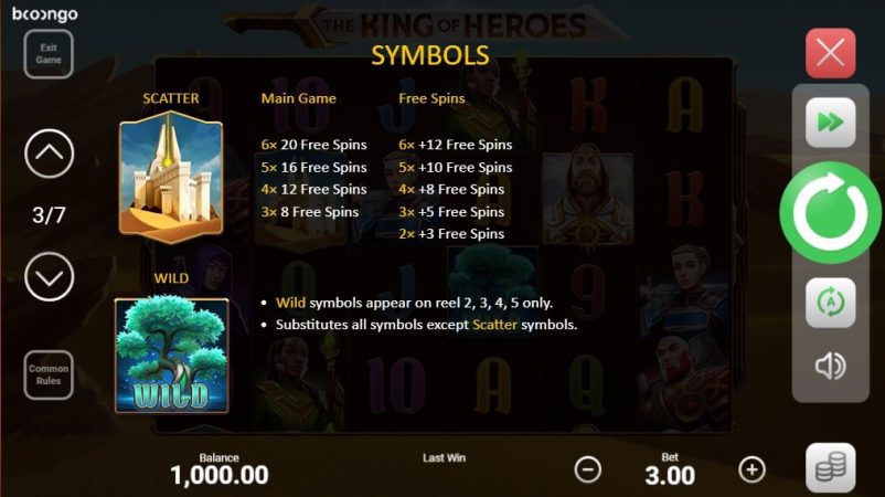 The King of Heroes Boongo Superslot ฟรี 50